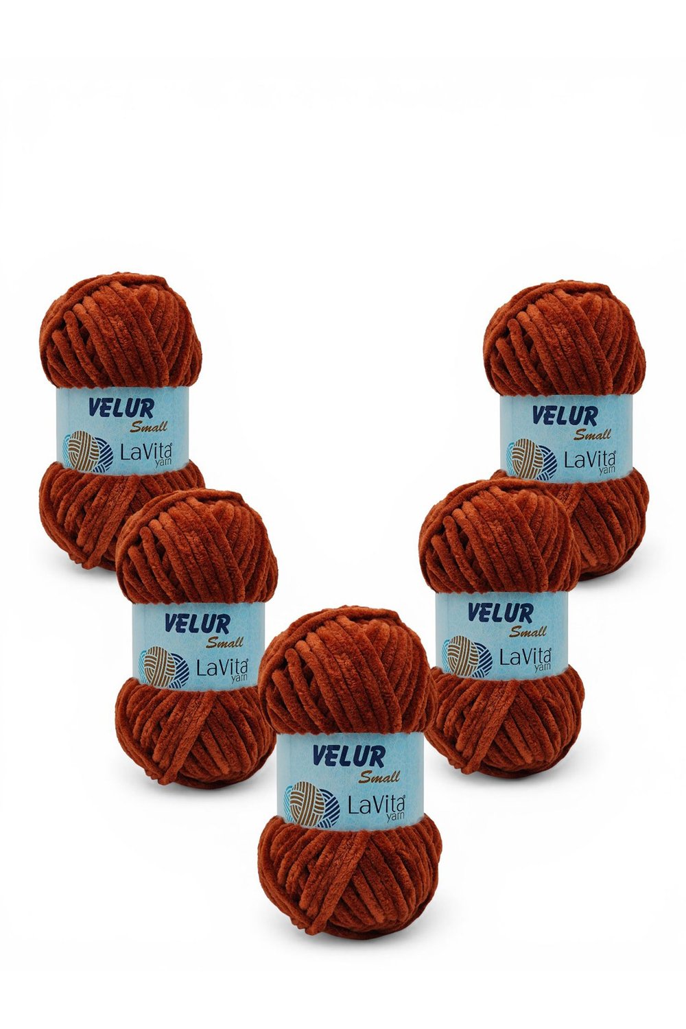 LaVita Velur Small Kadife El Örgü İpi %100 Polyester 250gr 5 ADET (4135 FOX)