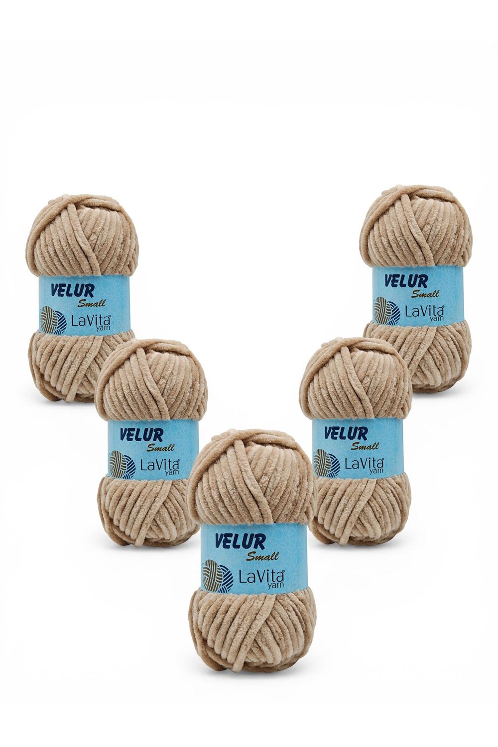LaVita Velur Small Kadife El Örgü İpi %100 Polyester 250gr 5 ADET (7119 SAND)