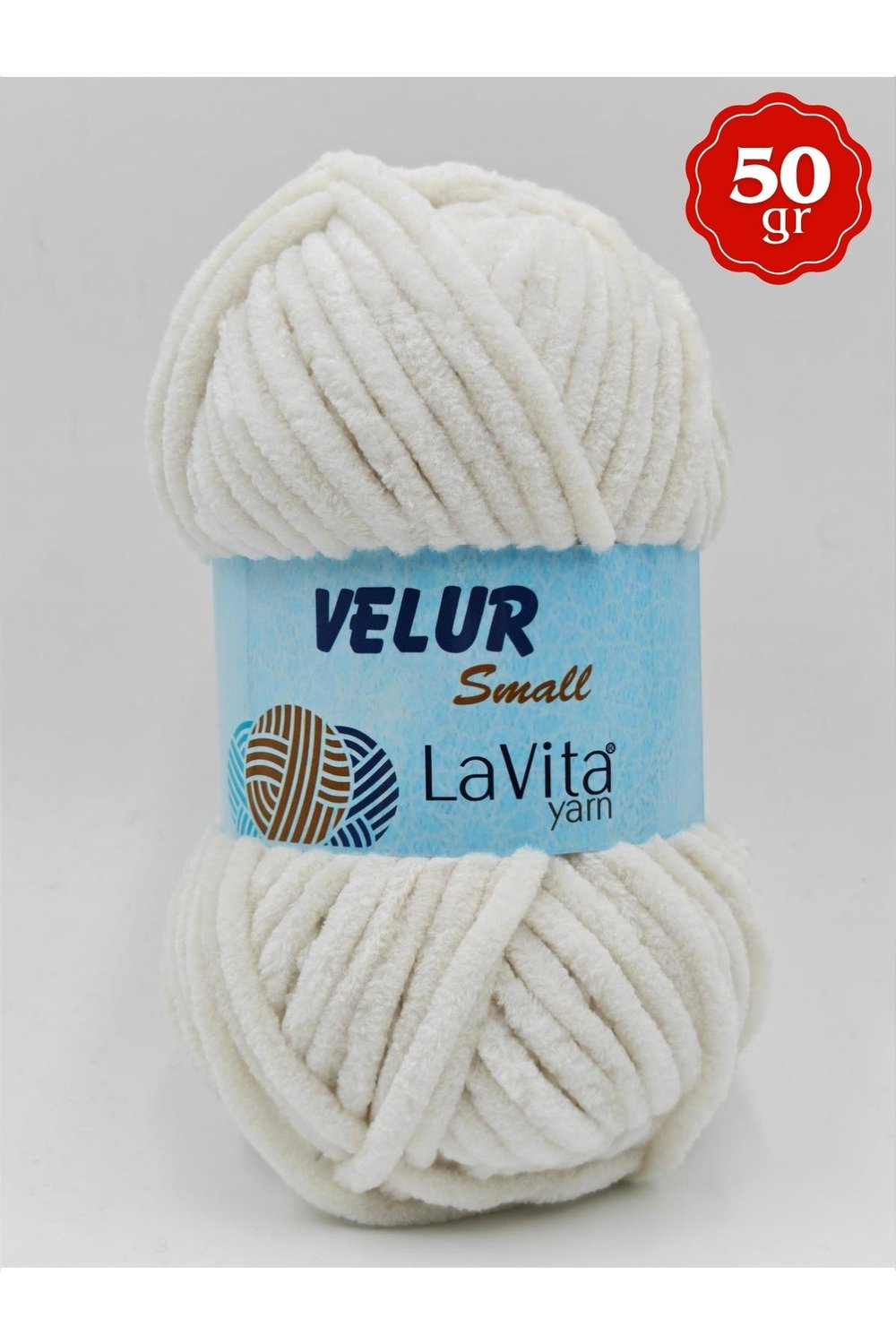 LaVita Velur Small Kadife El Örgü İpi %100 Polyester 50gr (1040 FİL DİŞİ)