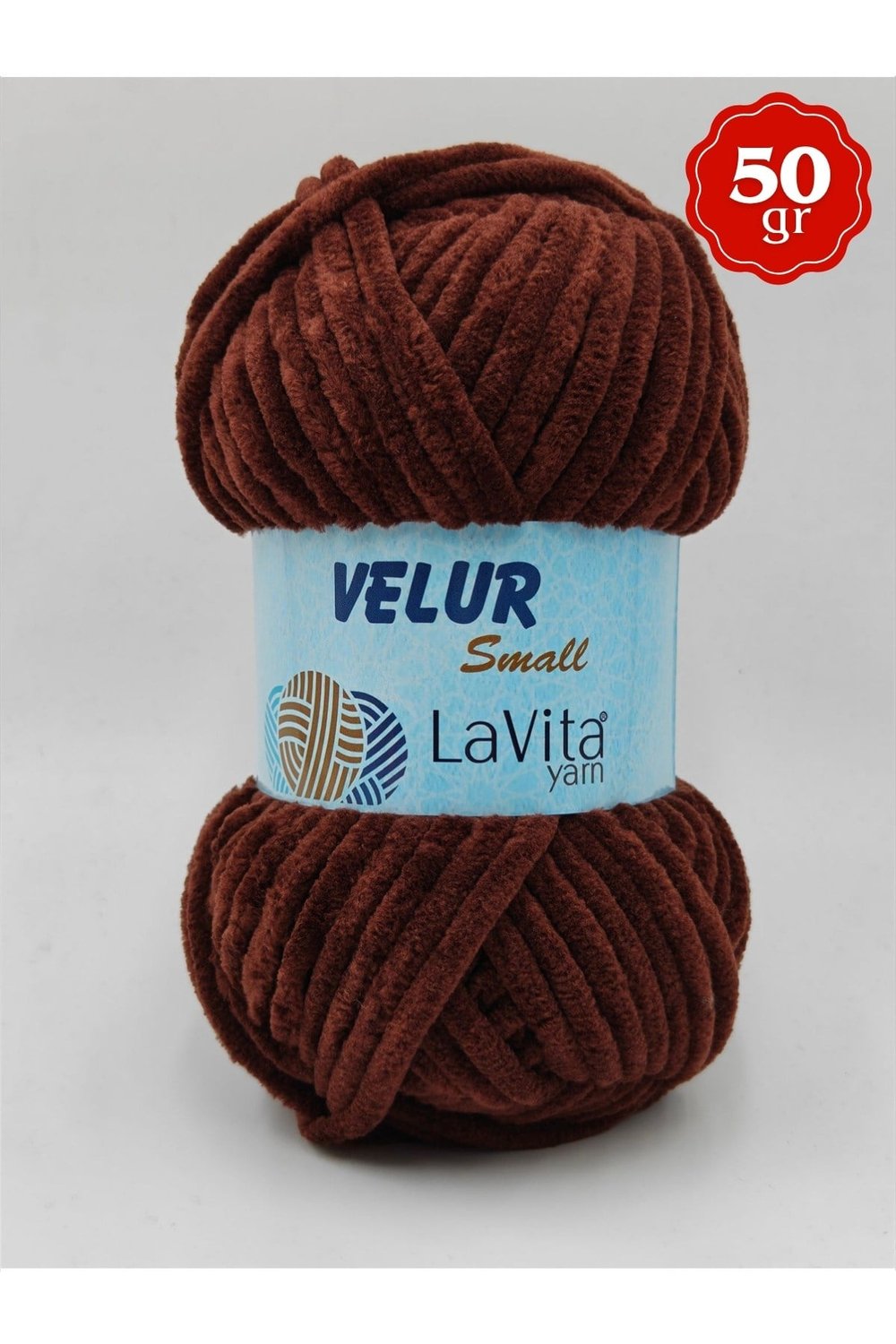 LaVita Velur Small Kadife El Örgü İpi %100 Polyester 50gr (7203 KAHVE)