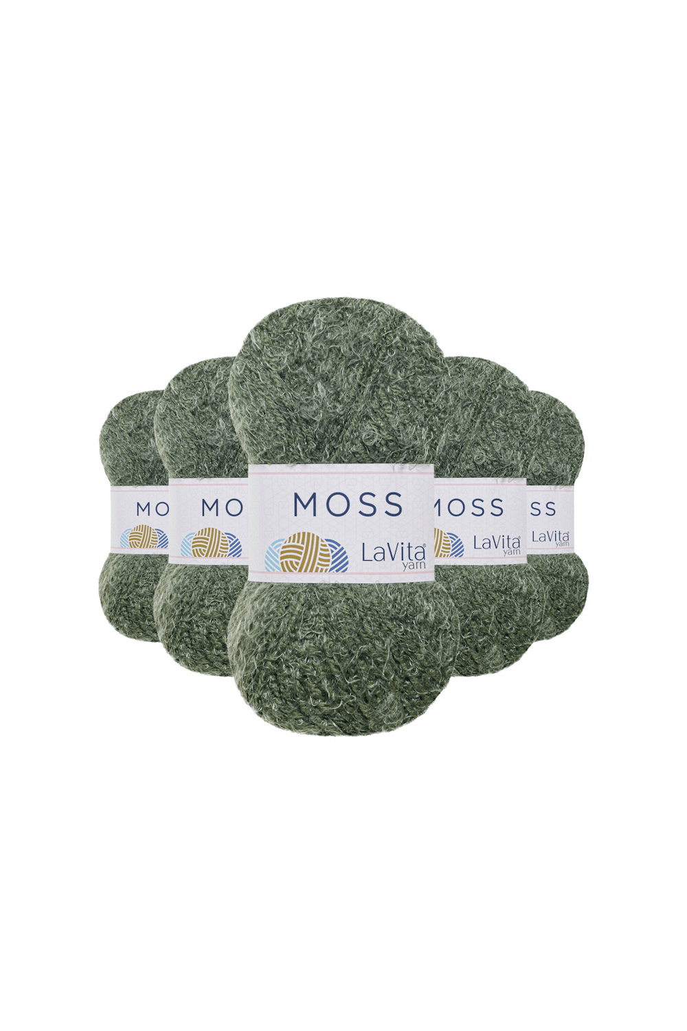 Moss Tüylü El Örgü İpi %45 Polyamid %55 Premium Akrilik 500gr 5 ADET (8010 HAKİ)
