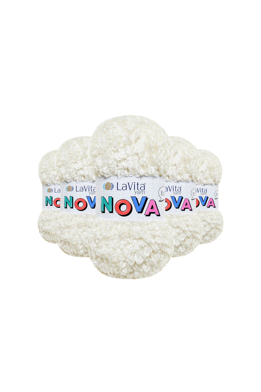 Nova El Örgü İpi %20 Polyester %80 Akrilik 500gr 5 ADET (LN1011 KREM)