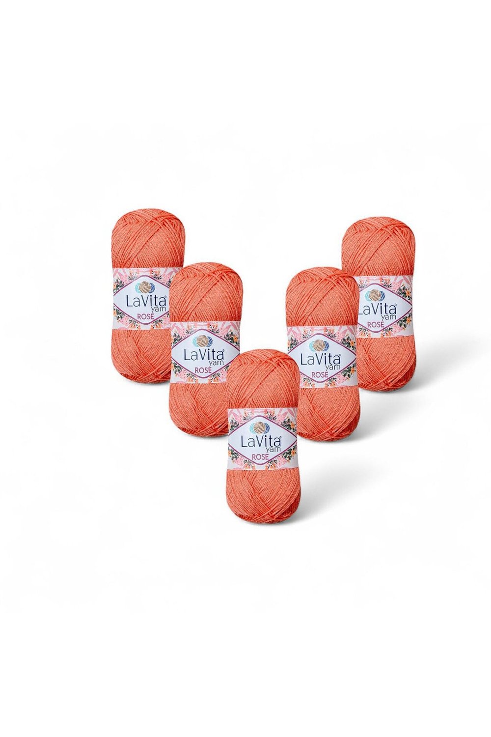 Rose El Örgü İpi %100 Akrilik 500gr 5 ADET (2320 AÇIK NAR)