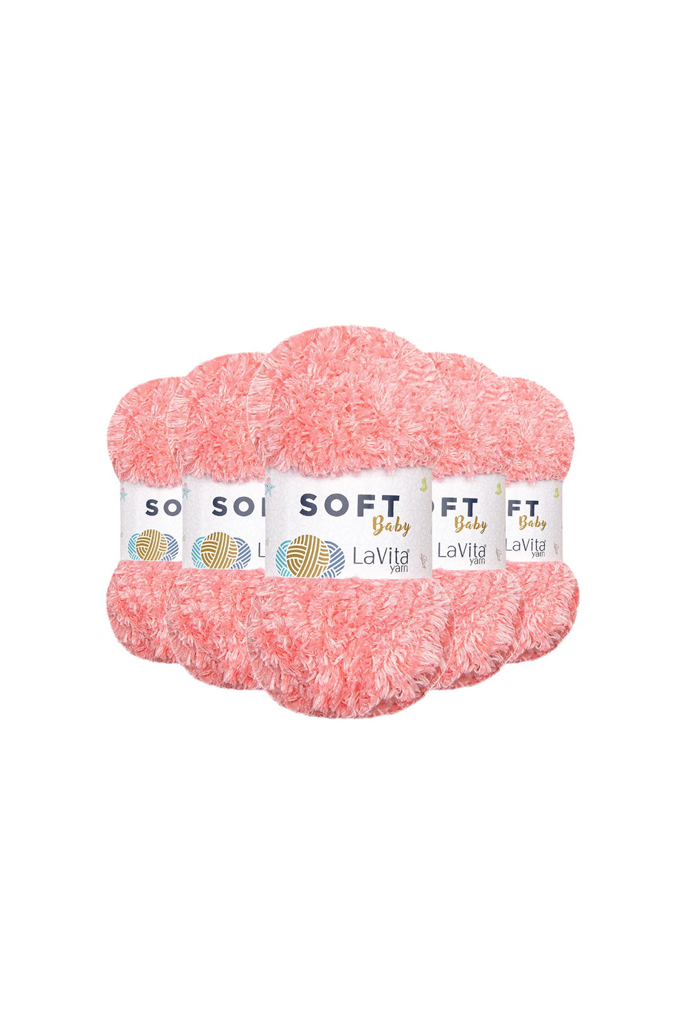 Soft El Örgü İpi %100 Soft Polyester 500gr 5 ADET (4159 PEMBE)