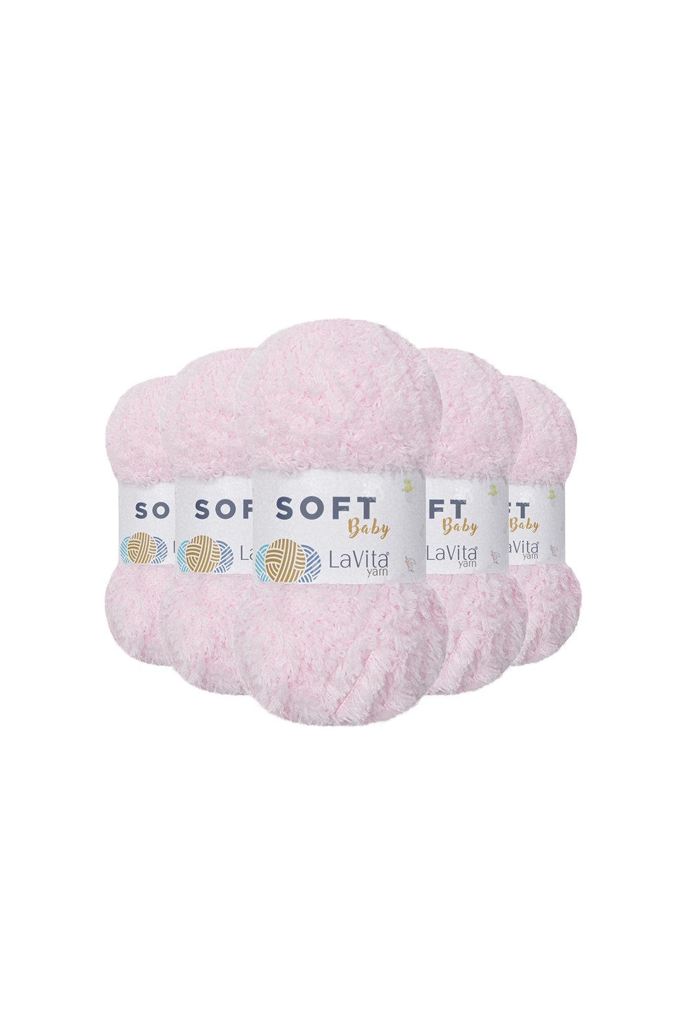 Soft El Örgü İpi %100 Soft Polyester 500gr 5 ADET (4005 PEMBE)
