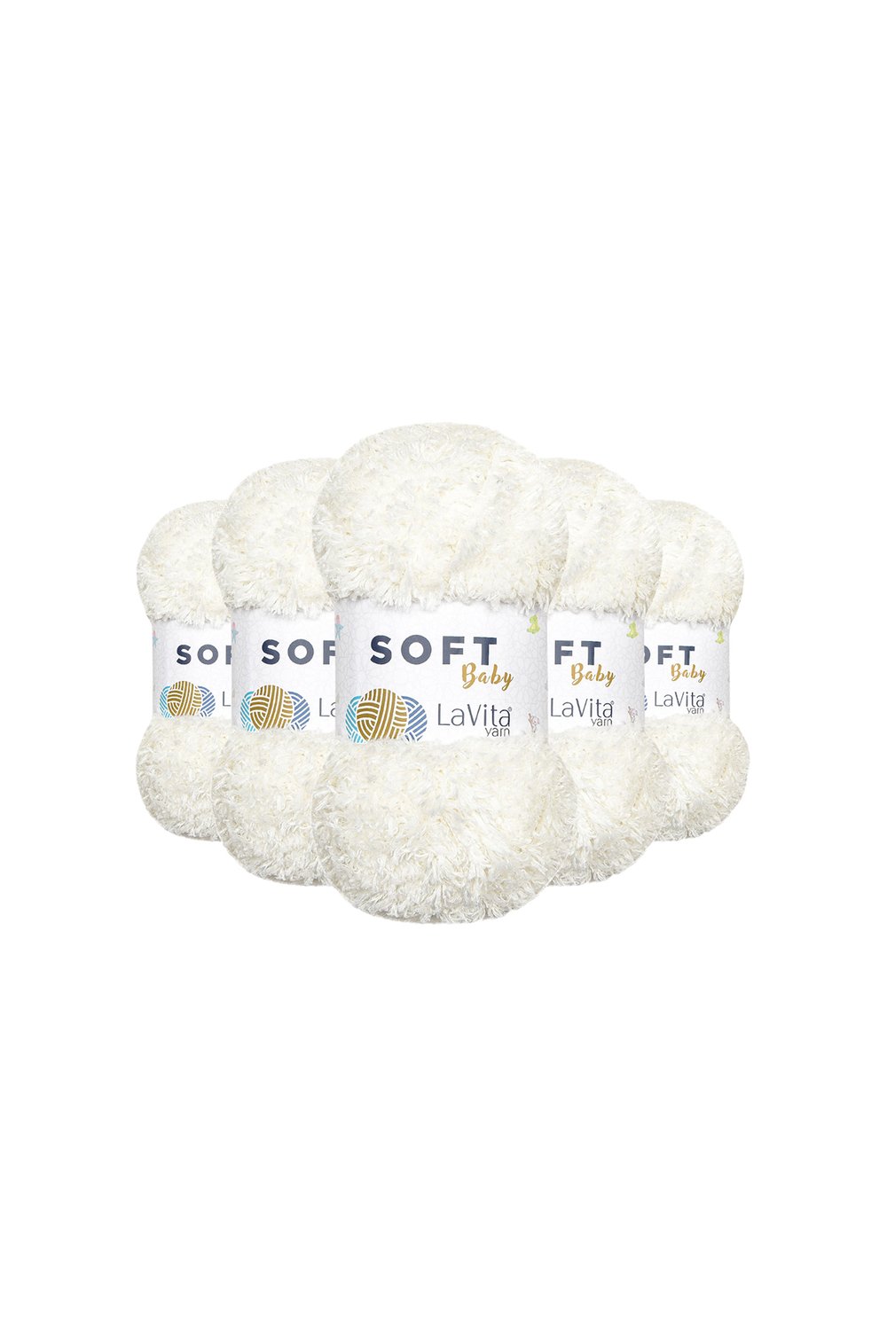 Soft El Örgü İpi %100 Soft Polyester 500gr 5 ADET (1011 KREM)