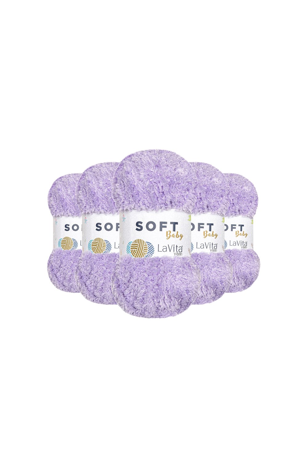 Soft El Örgü İpi %100 Soft Polyester 500gr 5 ADET (5101 LİLA)