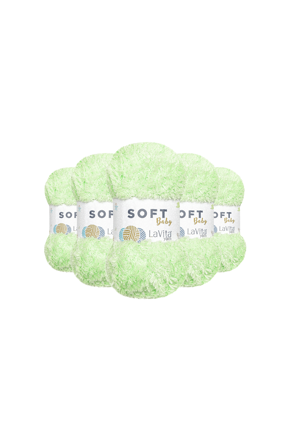 Soft El Örgü İpi %100 Soft Polyester 500gr 5 ADET (8149 FISTIK)