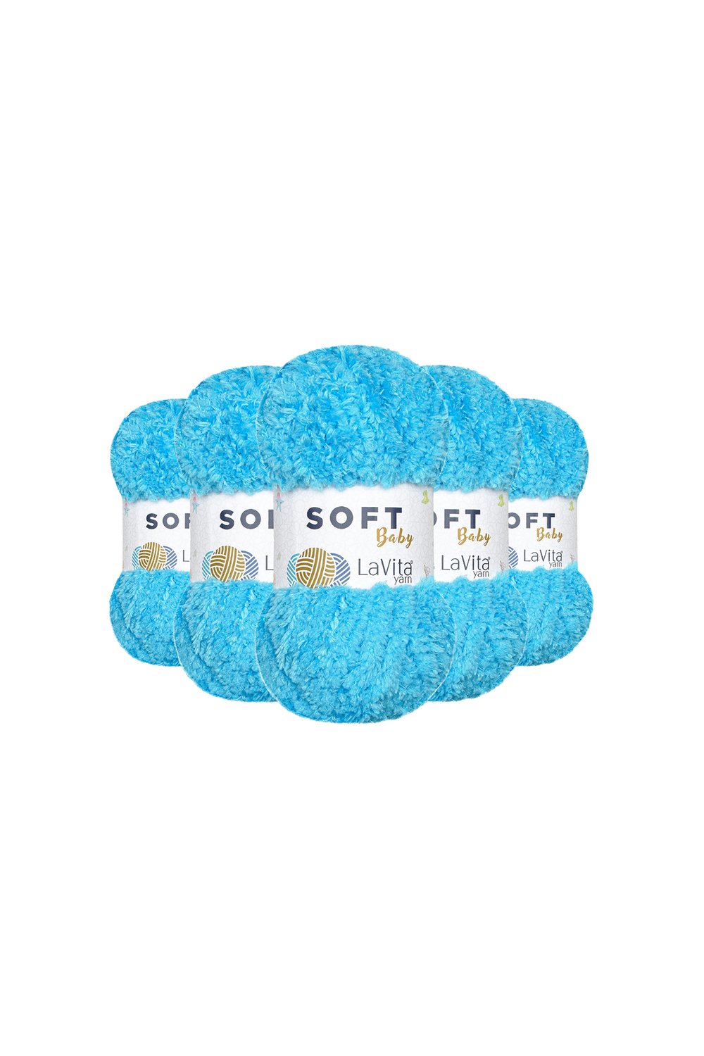 Soft El Örgü İpi %100 Soft Polyester 500gr 5 ADET (5801 TURKUAZ)