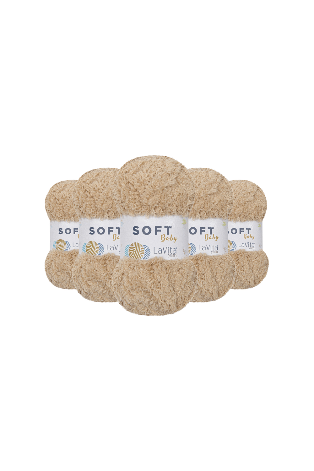 Soft El Örgü İpi %100 Soft Polyester 500gr 5 ADET (7119 SAND)