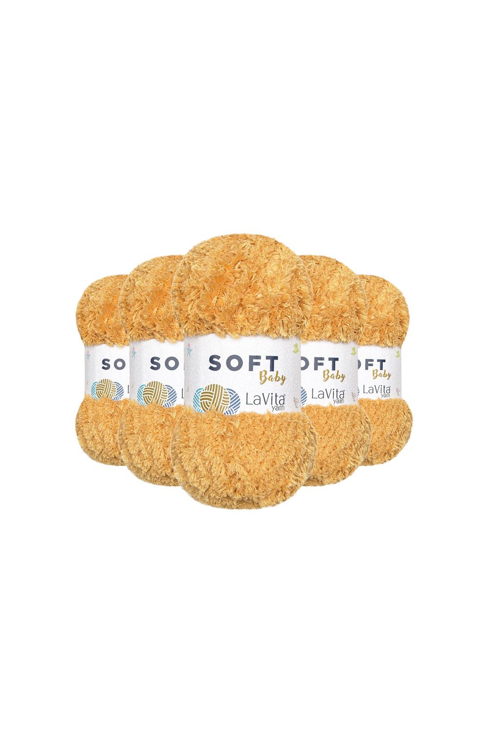 Soft El Örgü İpi %100 Soft Polyester 500gr 5 ADET (1038 BAL KÖPÜĞÜ)