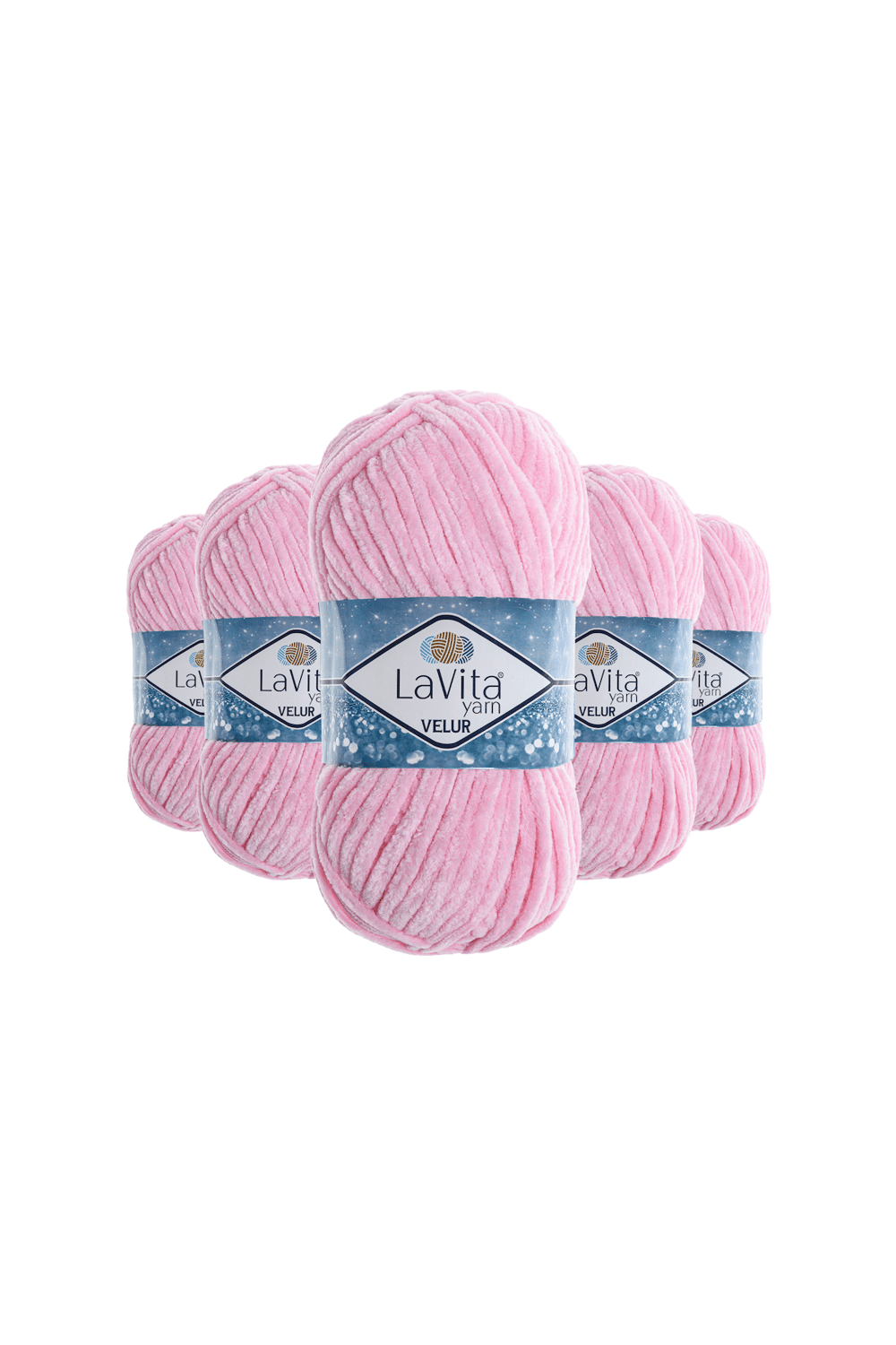 Velur Kadife El Örgü İpi %100 Polyester 500gr 5 Adet (4007 Bebe Pembe)