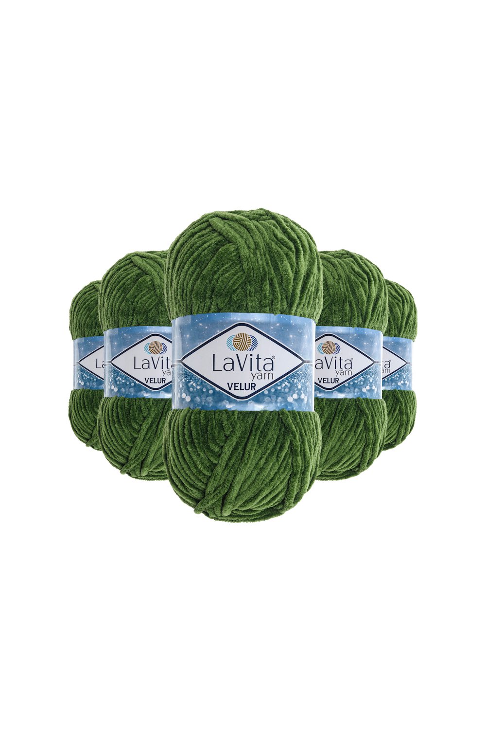 Velur Kadife El Örgü İpi %100 Polyester 500gr 5 ADET (8119 ÇİMEN YEŞİLİ)