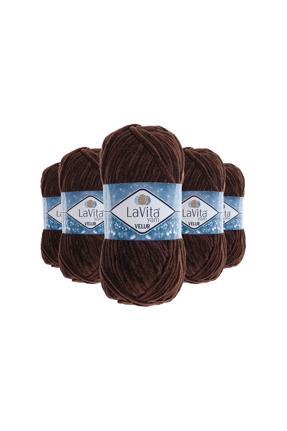 Velur Kadife El Örgü İpi %100 Polyester 500gr 5 ADET (7203 KAHVE)
