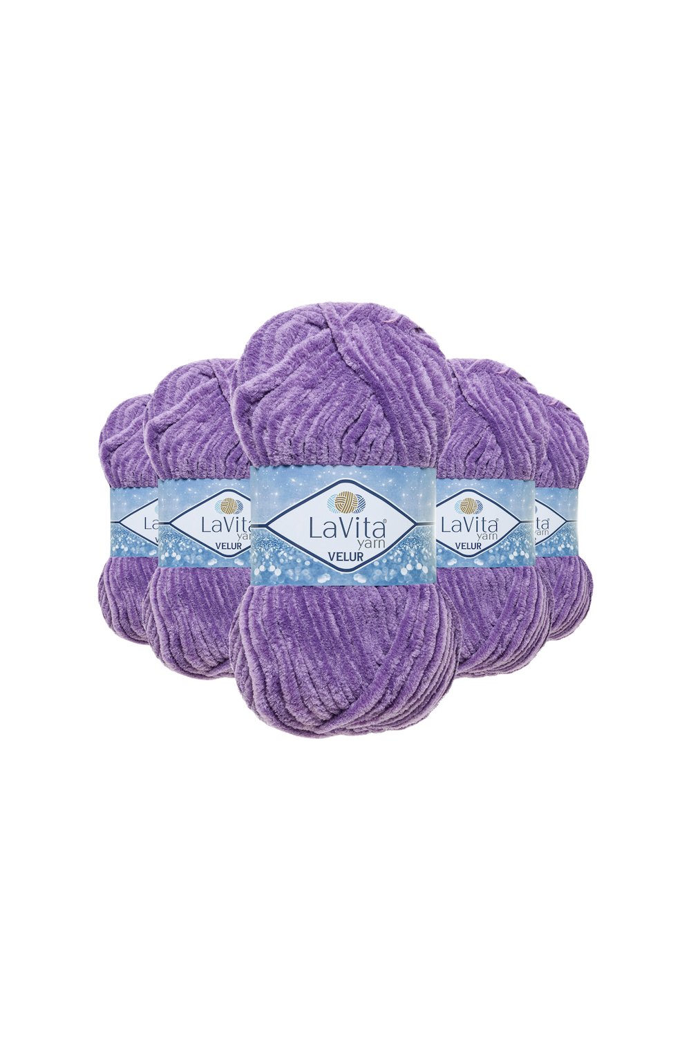 Velur Kadife El Örgü İpi %100 Polyester 500gr 5 ADET (4034 AÇIK MOR)