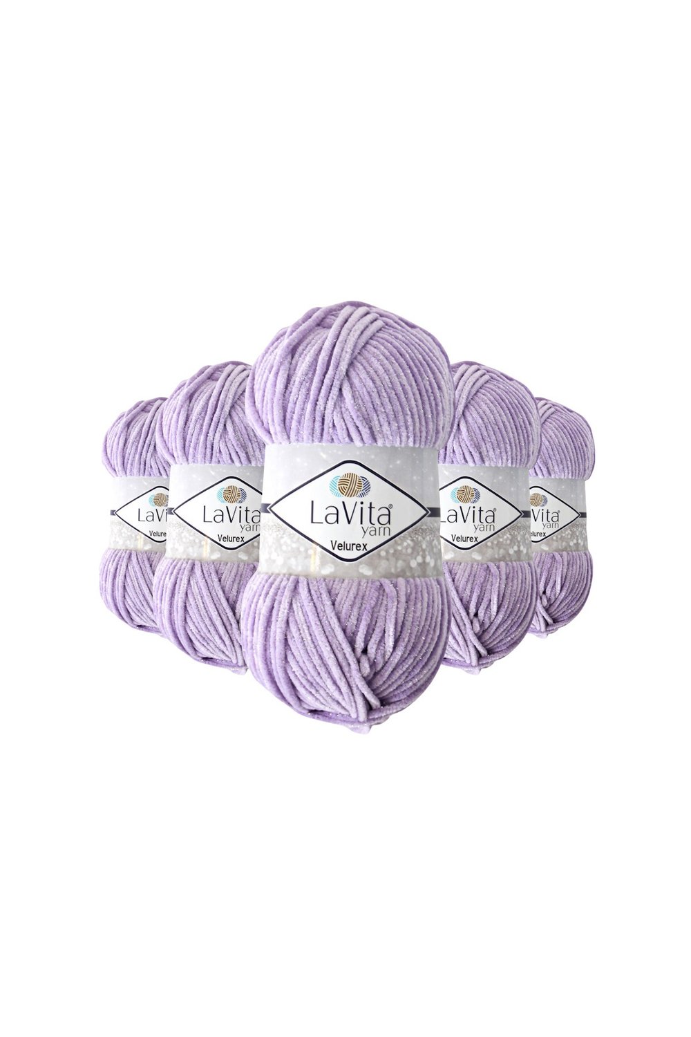 Velurex Simli El Örgü İpi %90 Polyester %10 Lurex 500gr 5 ADET (5101 LİLA)