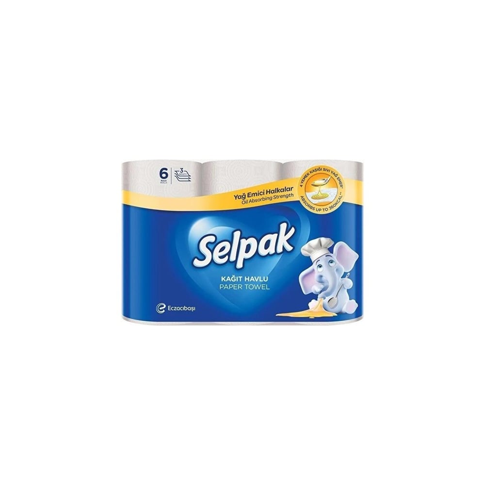 6 Lı Pk Extra Kağıt Havlu 3 Katlı Yağ Emici Halkalar
