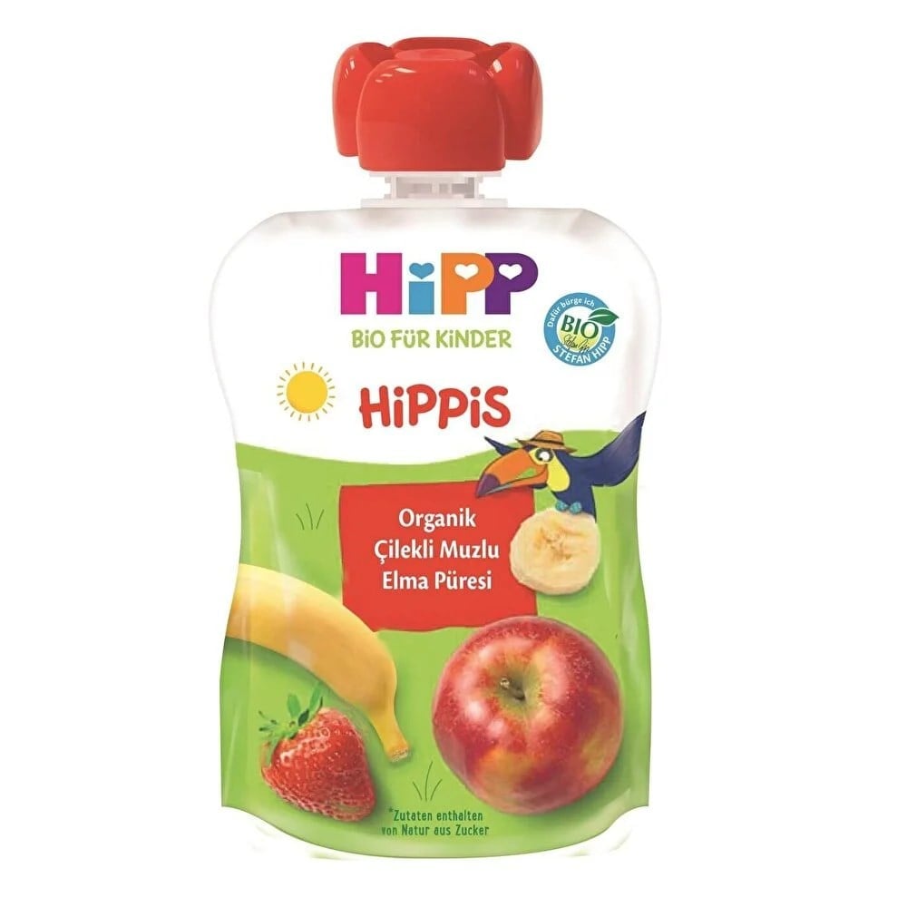 Hipp Organik Çilekli Muzlu Elma Püresi 100 gr