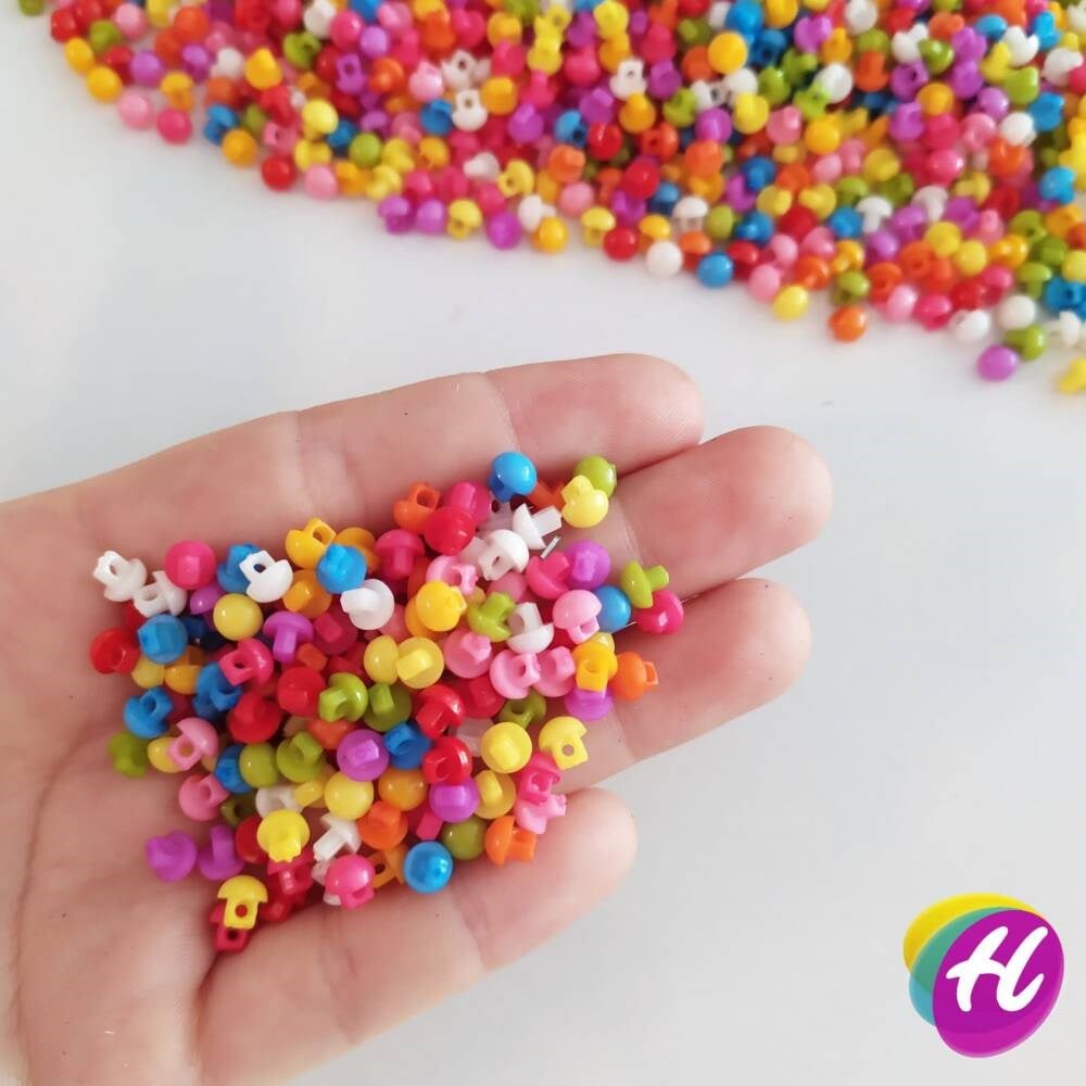 Bir  Adet 5 mm İnci Figürlü Minik Reçine Amigurumi Düğmesi  *Renk Seçenekli  