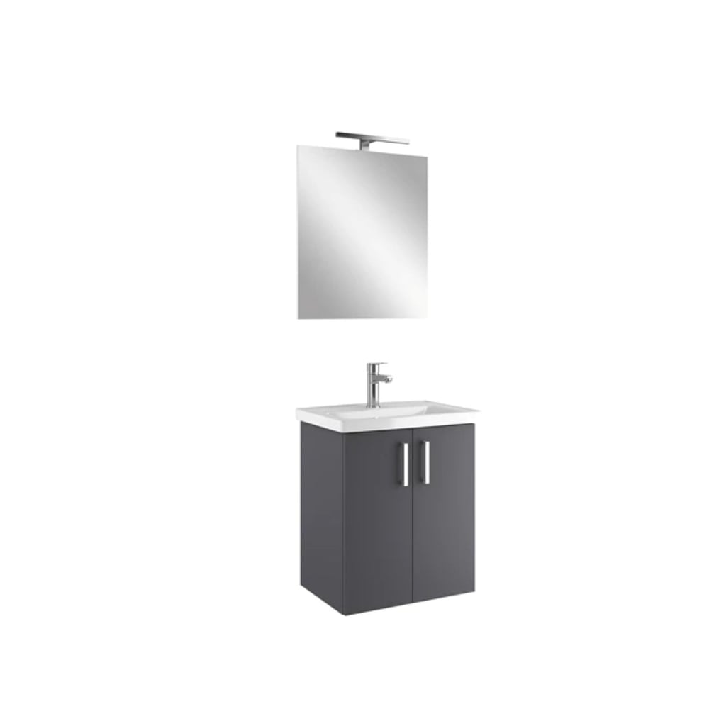 310300104644NOAH 55 CM ANTRASİT KAPAKLI ALT DOLAP + LAVABO +AYNA