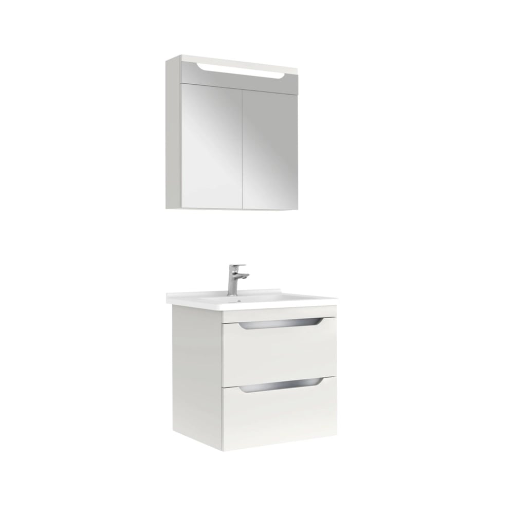 610100201229CASILLA 65 CM ALT DOLAP + LAVABO + AYNA DOLAP MAT GRİ