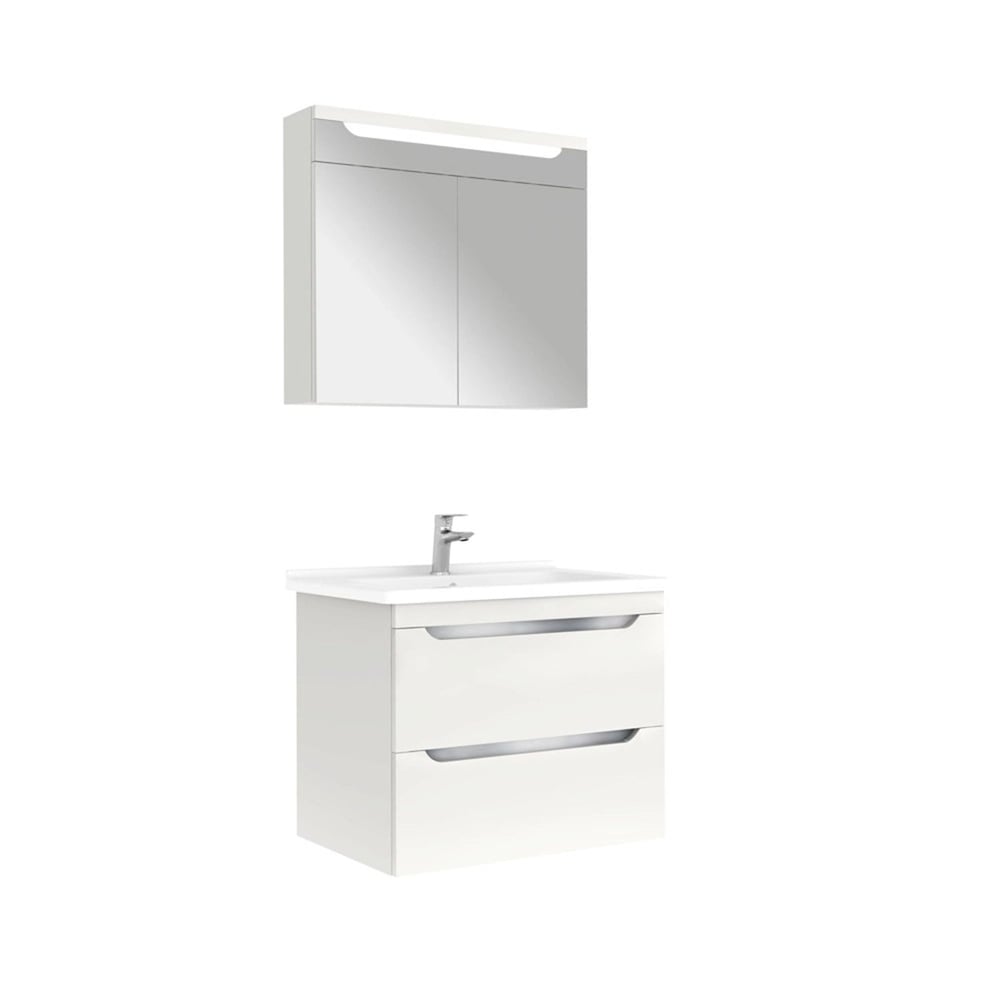 610100201231CASILLA 80 CM ALT DOLAP + LAVABO + AYNA DOLAP MAT GRİ