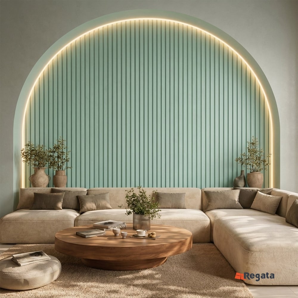 AGT Regata Soft Touch Su yeşili LB 3783 Dekoratif Lambiri Duvar Paneli-Duvar Panelleri-RGT155AGTPRO3783013-AGT