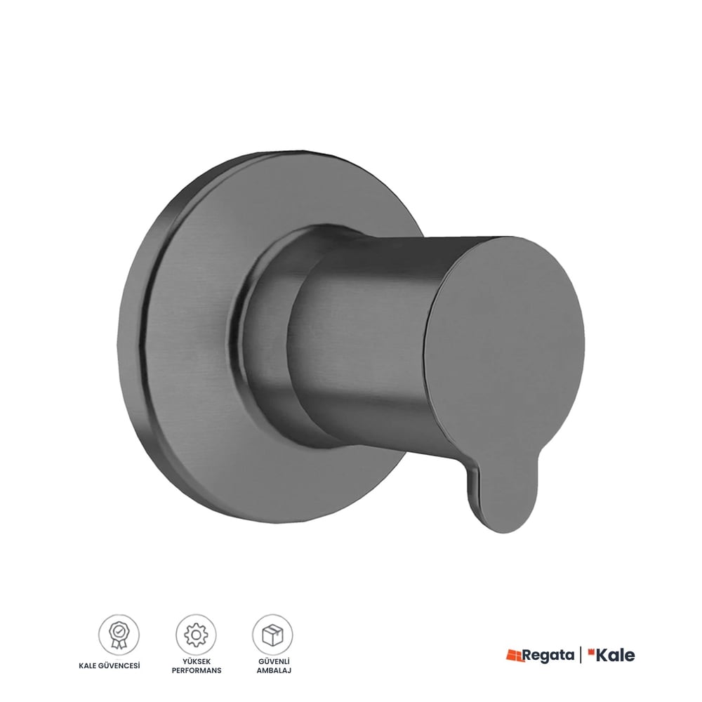 Kale D100 Mat Gri Ankastre 90° Stop Valf-Ara Musluk-410200505716-Kale