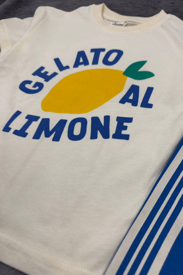 Çocuk Limon Baskılı Tişört ve Pantolon Takım