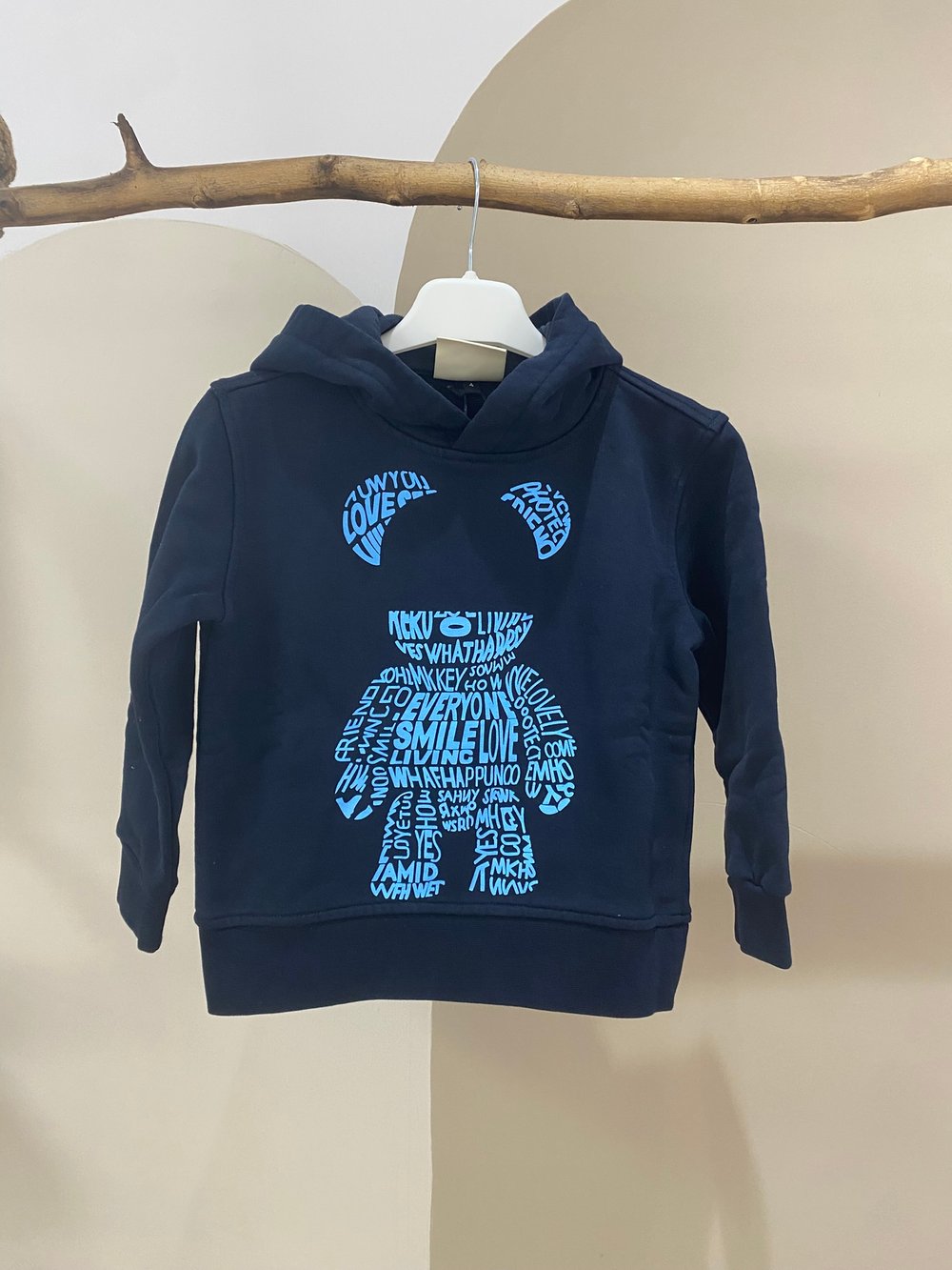 Dijital Baskılı Kapüşonlu Sweatshirt – Erkek Çocuk, Lacivert, %100 Pamuk, 4–10 Yaş