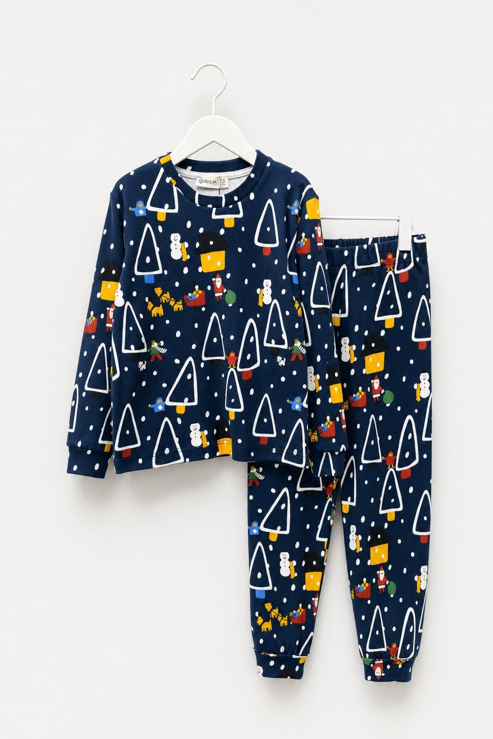 Erkek Çocuk Yeni Yıl Temalı Pijama Takımı Lacivert