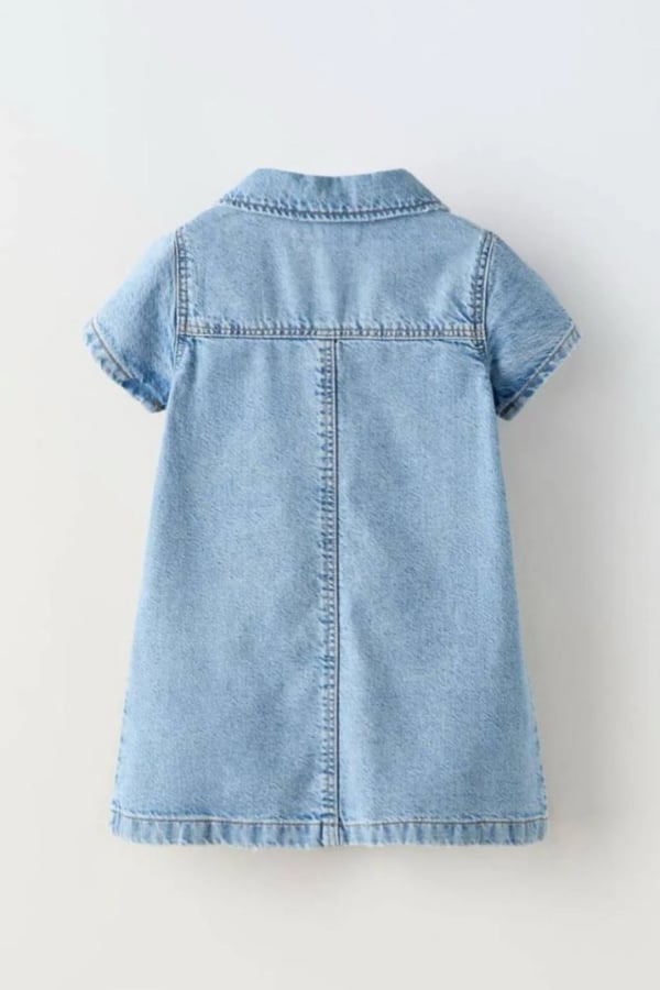 Kız Çocuk Kısa Kol Denim Elbise