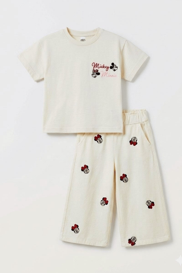 Kız Çocuk Mickey Tshirt Pantolon Takım 