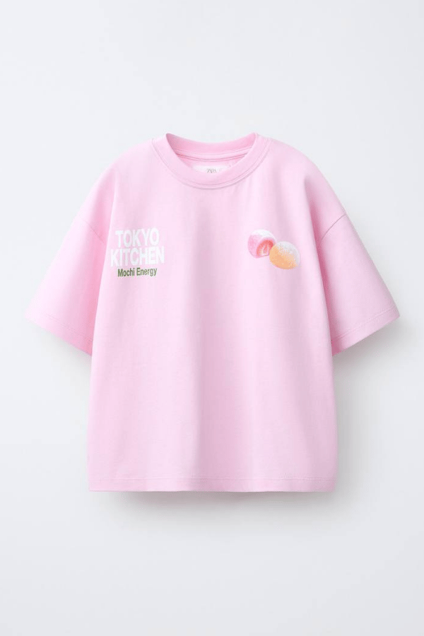 Kız Çocuk Sırt Baskılı Oversize Tişört Pembe