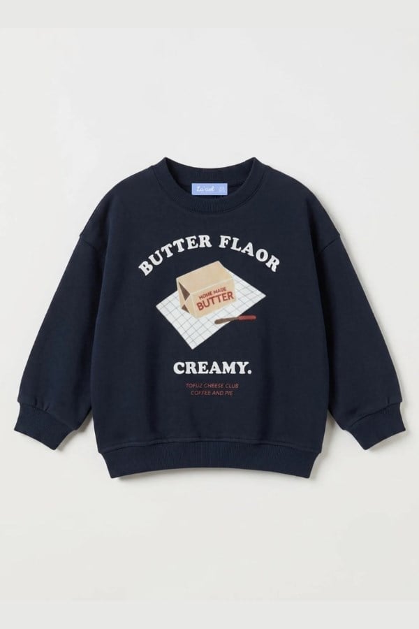 La Ciel Paris Erkek Çocuk Baskılı Sweatshirt Lacivert