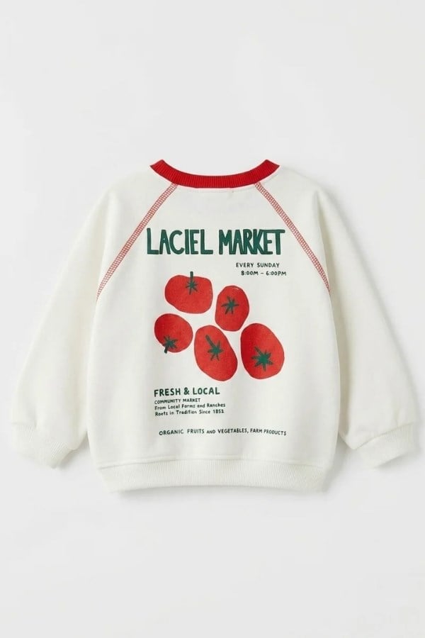 La Ciel Paris Erkek Çocuk Domates Baskılı Sweatshirt