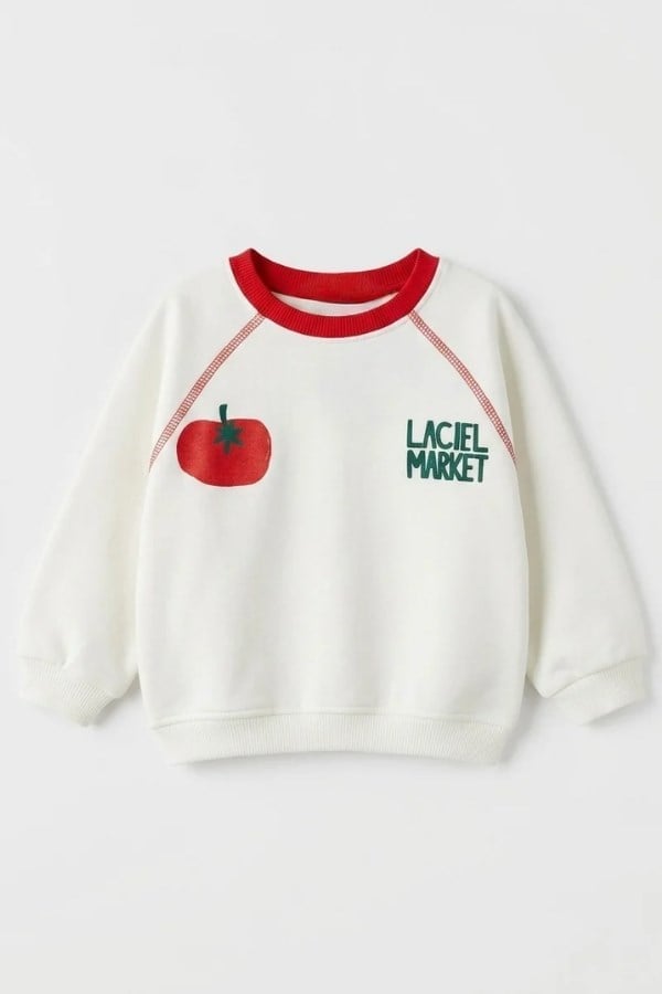 La Ciel Paris Erkek Çocuk Domates Baskılı Sweatshirt