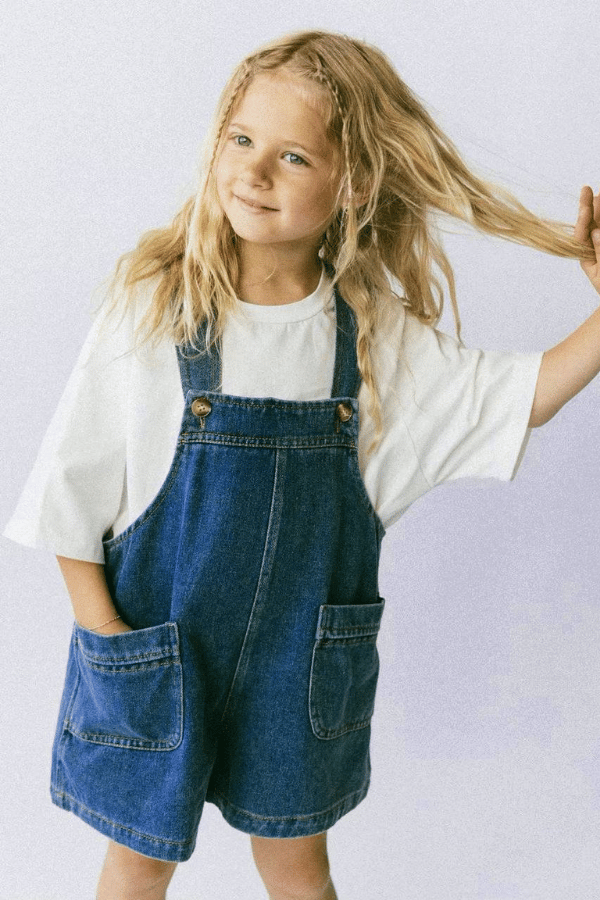 La Ciel Paris Kız Çocuk Denim Tulum Mavi