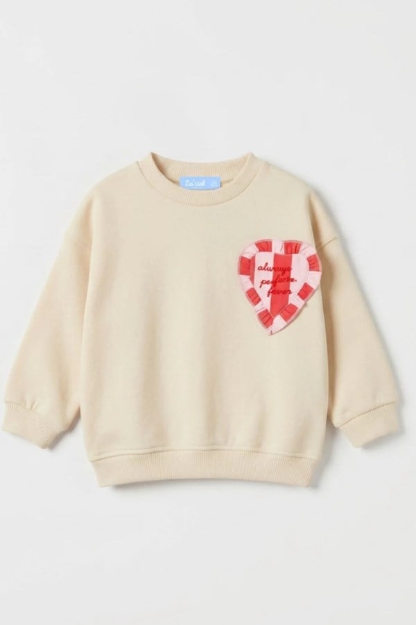 La Ciel Paris Kız Çocuk Kalp Detaylı Sweatshirt