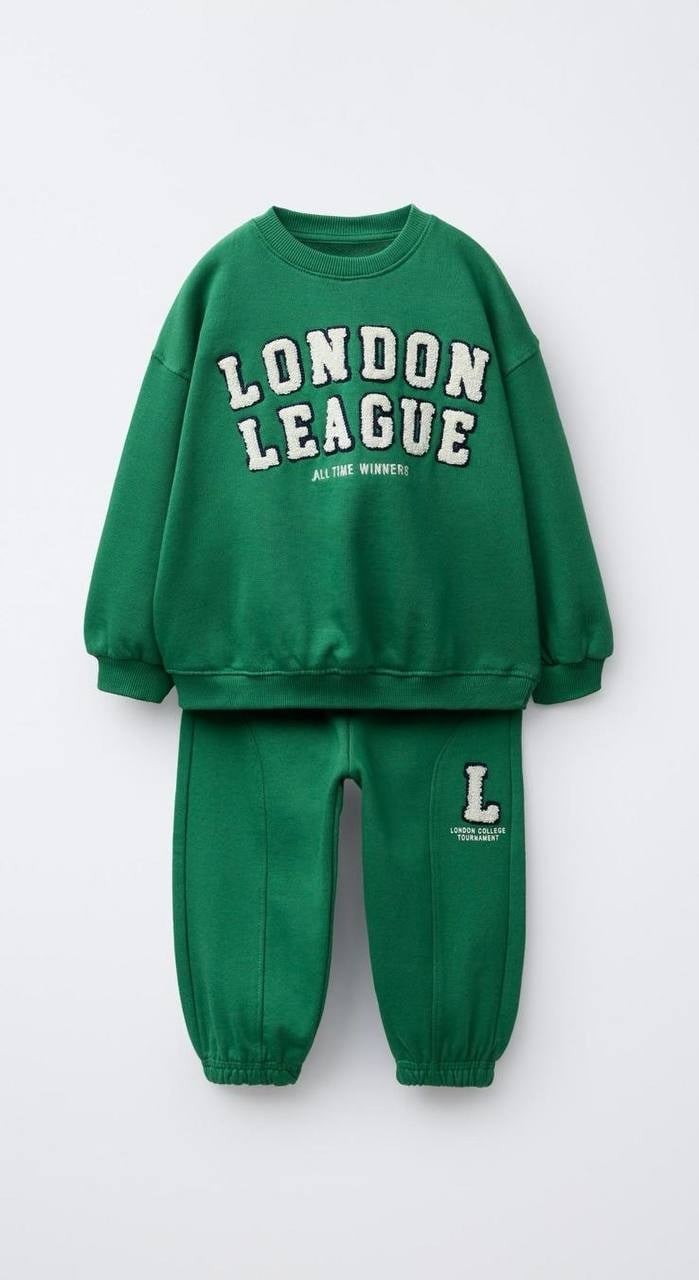 Snook Çocuk Eşofman Takımı – “London League” Baskılı, 3 İplik Hafif Şardonlu