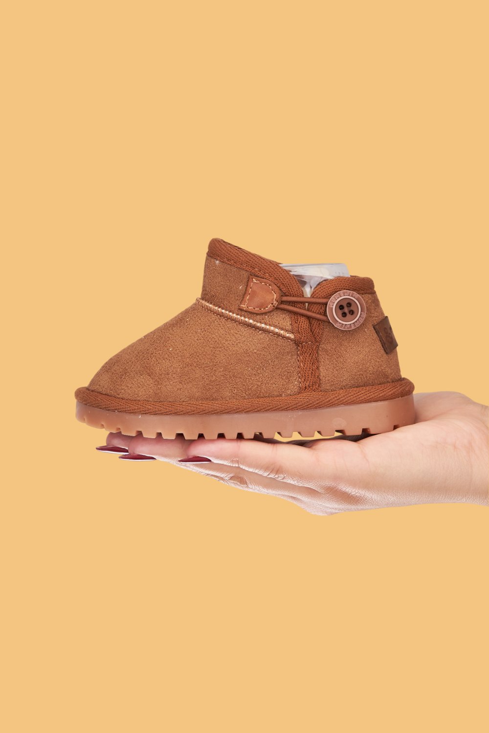 Süet Çocuk Botu Taba – Unisex, Ortopedik Kaymaz Taban