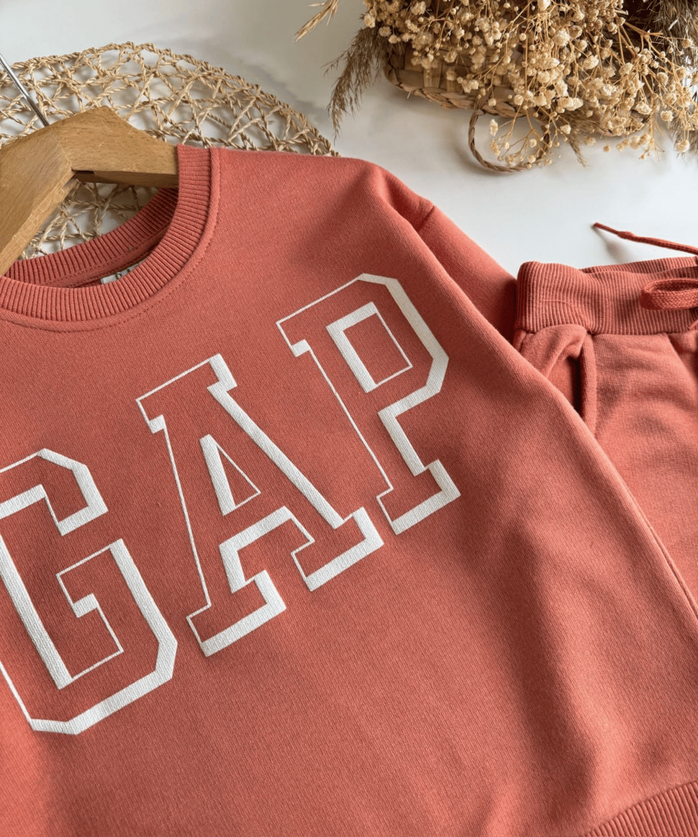 Tarçın Rengi Çift Cepli Çocuk Takımı – Sweatshirt & Jogger Alt, 5–14 Yaş