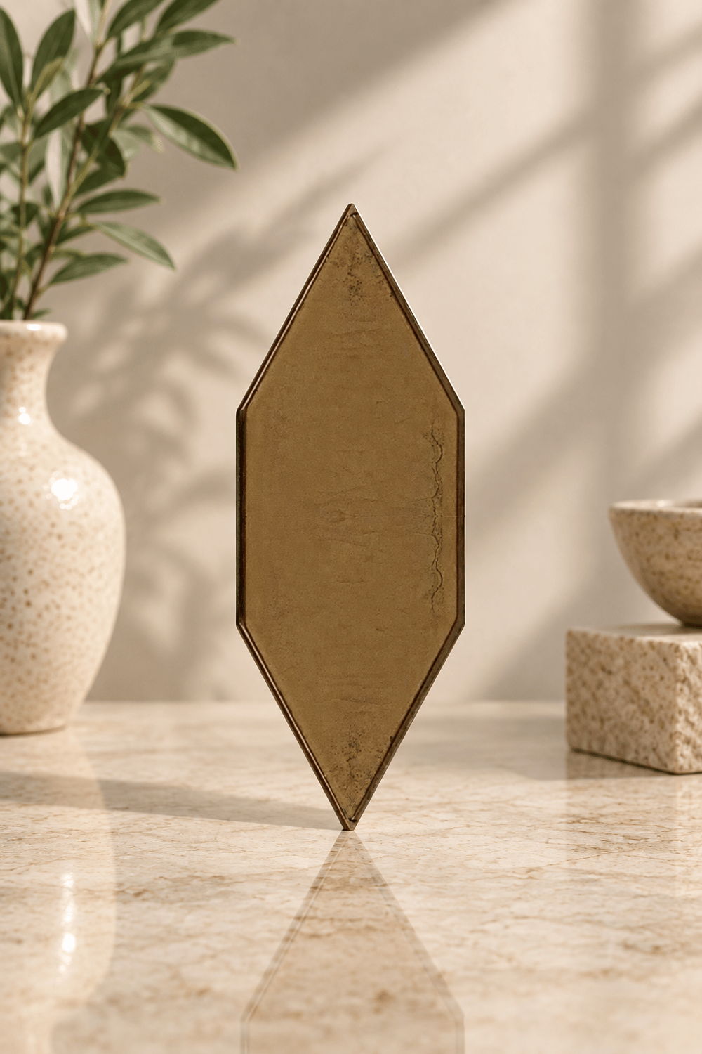 Armada Çini 05X15 Cm Düz Yaprak Bronz Seramik