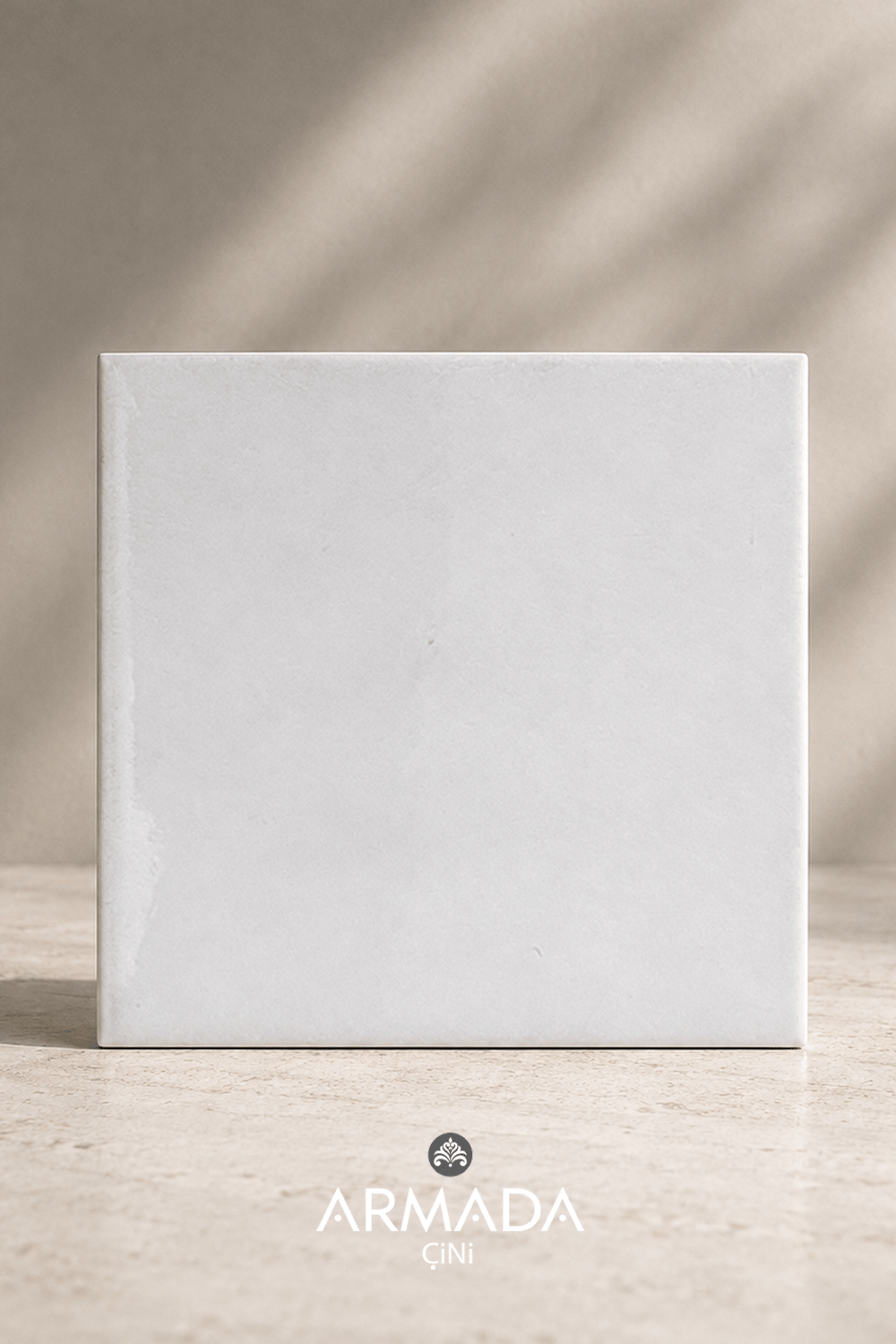 Armada Çini 12,5x12,5 Cm Düz Beyaz Çini Seramik Karo