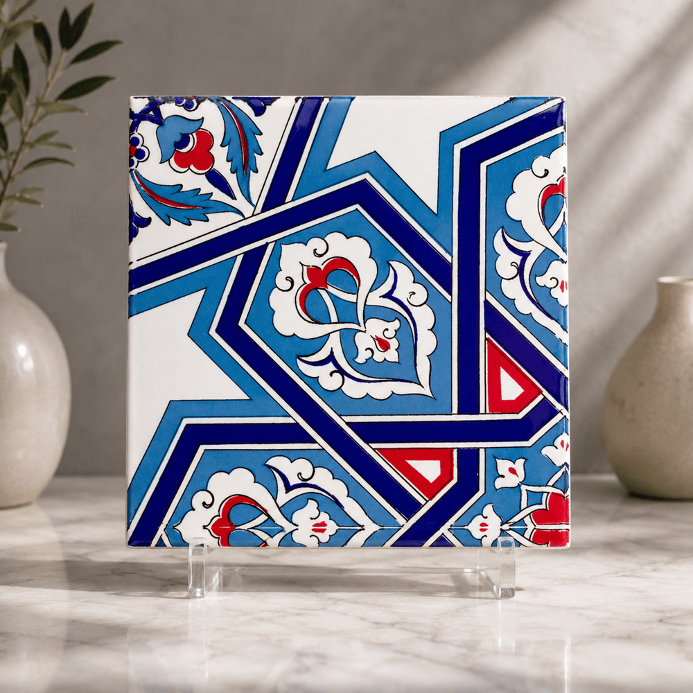 Armada Çini 20x20 Cm Ac 72 Selçuk Yıldızı Geometrik Çini Karo