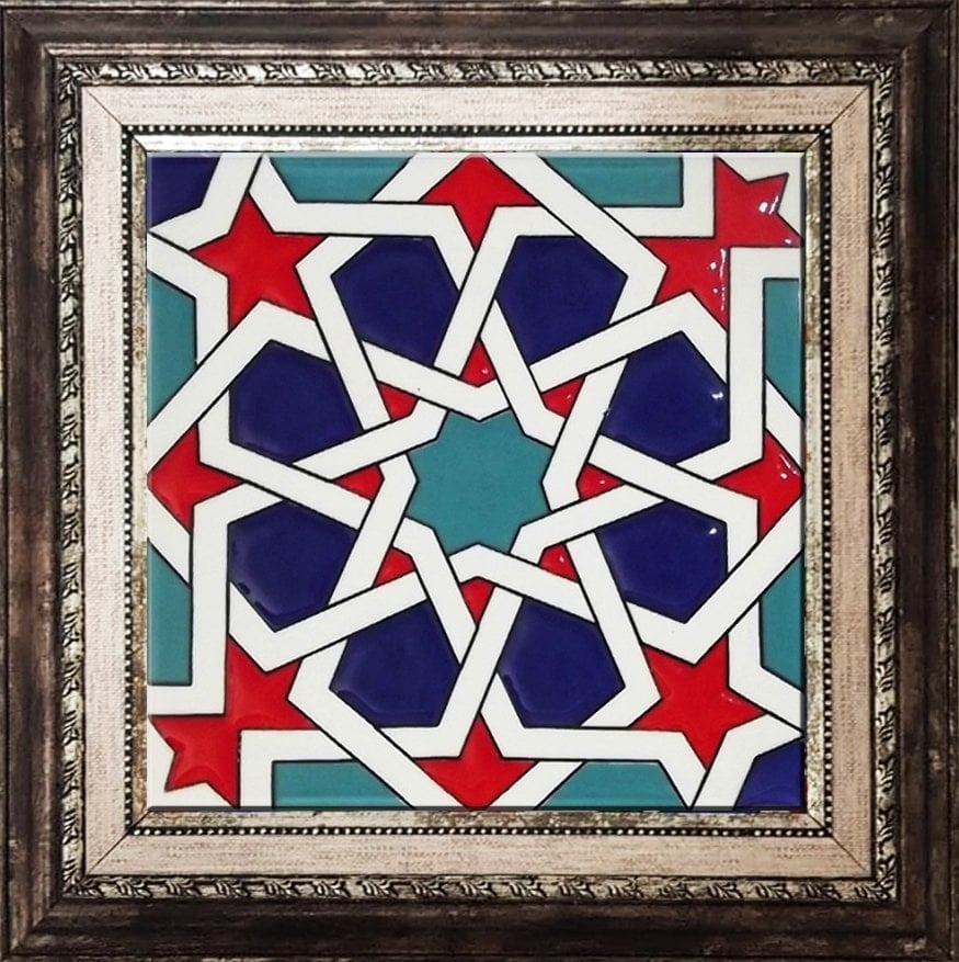 Armada Çini 20x20 Cm SP 88 Kütahya Çinisi Maroc Desenli Çini Karo