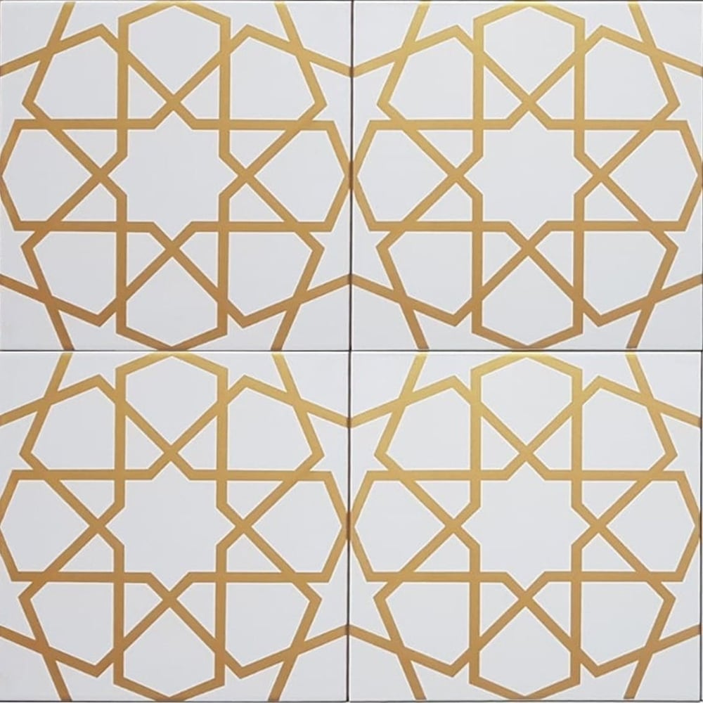 Armada Çini 20x20 Cm SP 89 Beyaz Metalik Kütahya Çinisi Karo