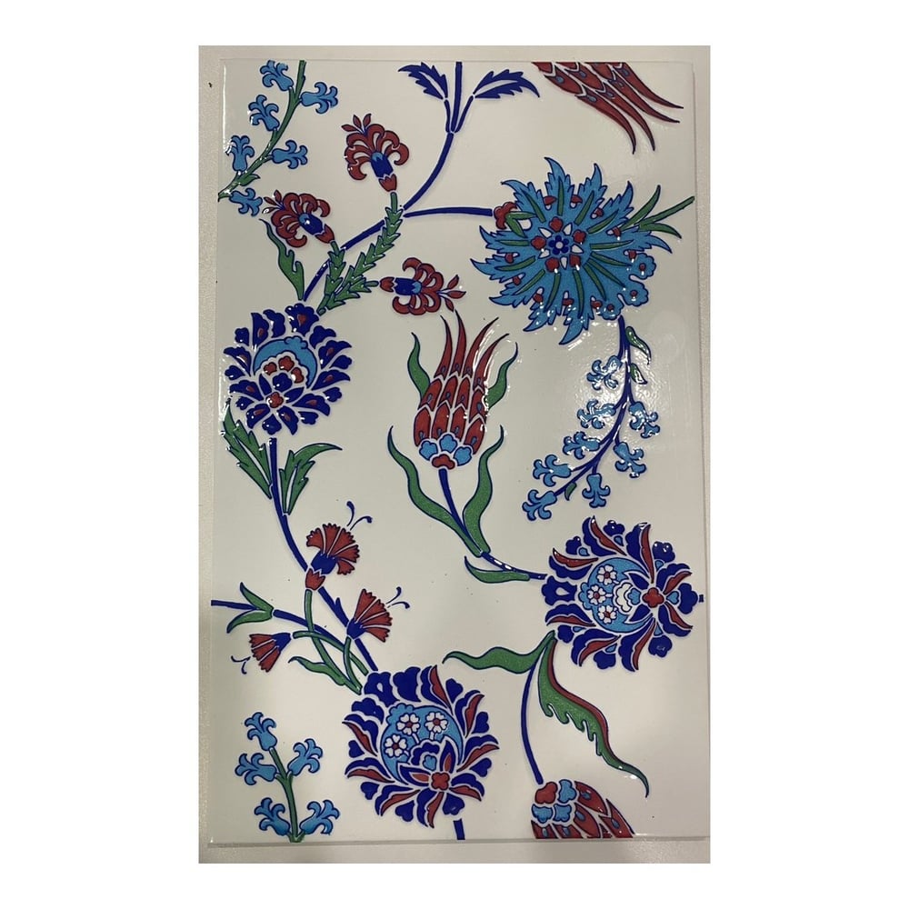 Armada Çini 25x40 Cm SP 405 Desenli İznik Çini Karo Lale Karanfil