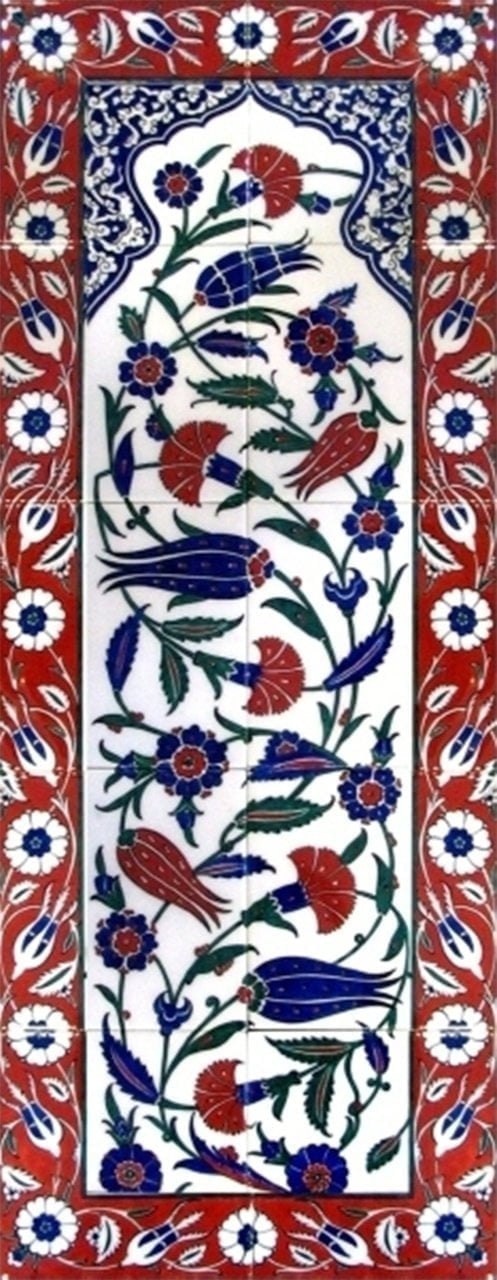 Armada Çini 40x100 Cm ED 707 Lalezar El dekoru Çini Pano