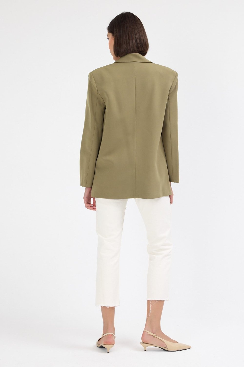 Kadın Oversize Haki Blazer Ceket